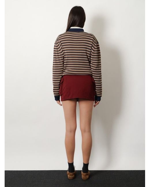 Miu Miu Red Cotton Mini Skirt
