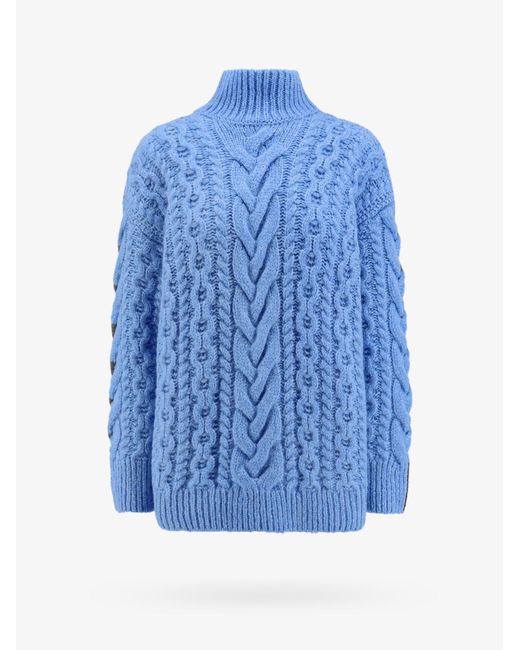 Stella McCartney Blue Bicolor Alpaca Blend Sweater