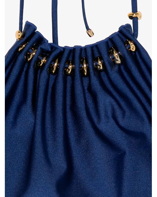 Zimmermann Blue One-Piece Swimsuit Aster Shiny Nylon