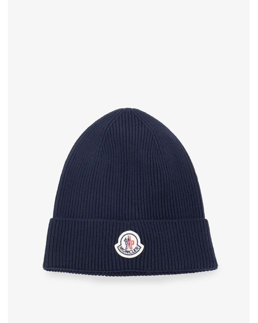 Moncler Blue Responsible Virgin Wool Hat for men