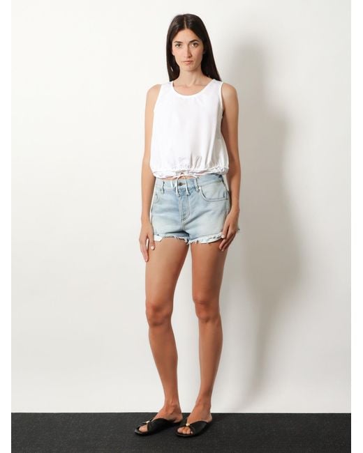 Loewe Blue Paula's Ibiza- Denim Bermuda Shorts With Frayed Edges
