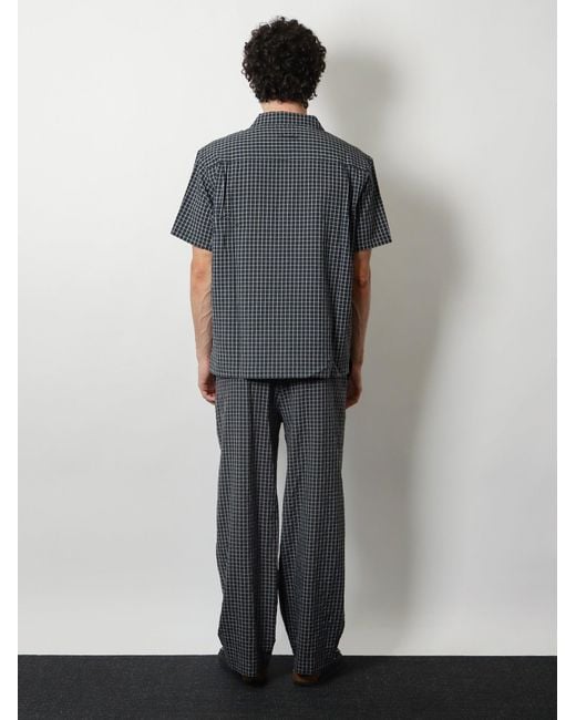 DUNST Blue Cotton Blend Shirt With Check Pattern for men