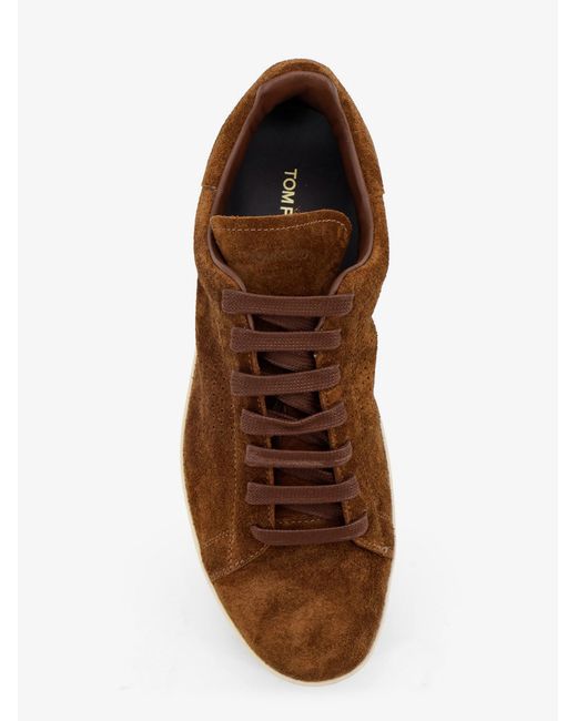 Tom Ford Brown Warwick Suede Sneakers for men