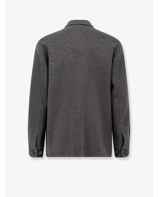 Hevò Gray Bari Wool Coat for men