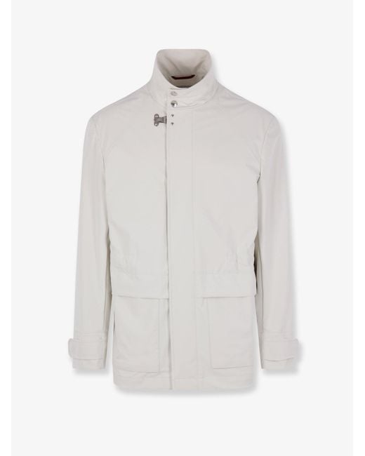 Brunello Cucinelli White Waterproof Sahariana for men