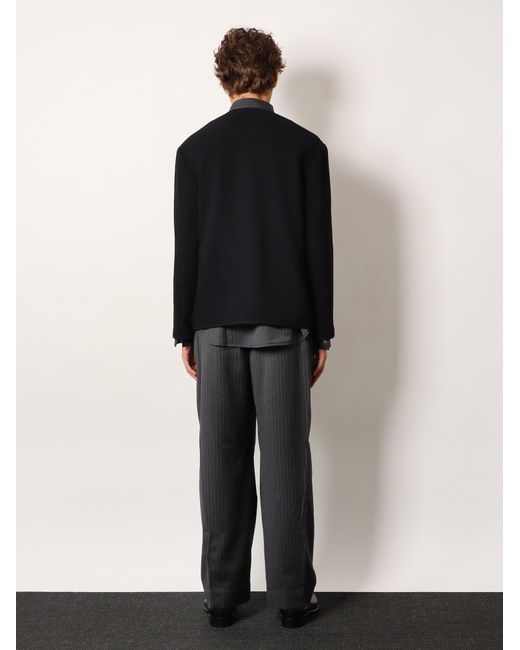 TONYWACK Black Tweed Blazer for men
