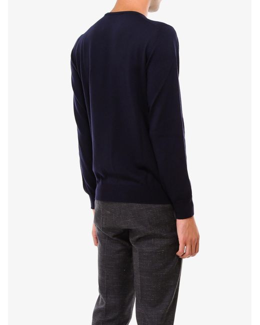NUGNES 1920 Blue Virgin Wool Basic Sweater for men