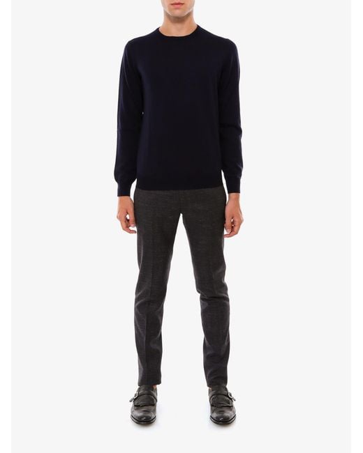 NUGNES 1920 Blue Virgin Wool Basic Sweater for men