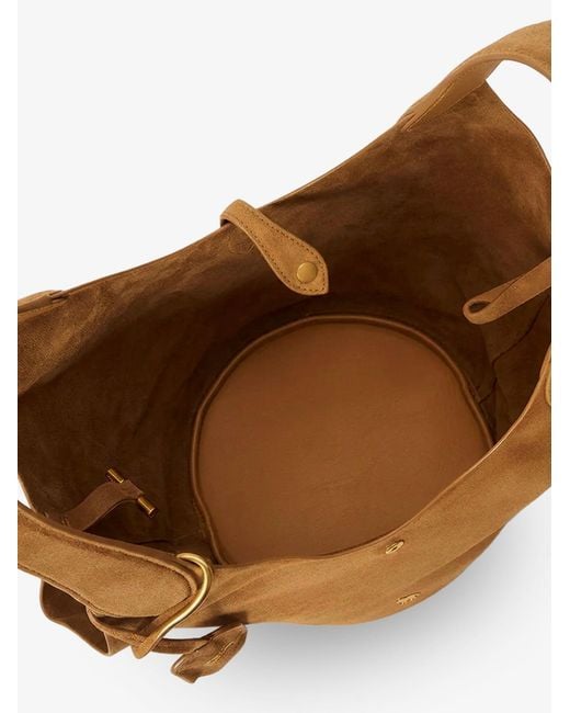 Polo Ralph Lauren Brown Play Suede Shoulder Bag With Contrasting Logo