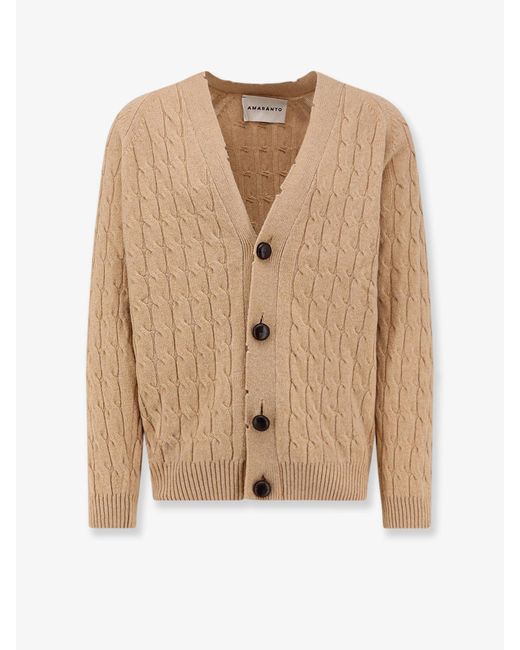 Amaranto Natural Wool And Cashmere Cardigan for men