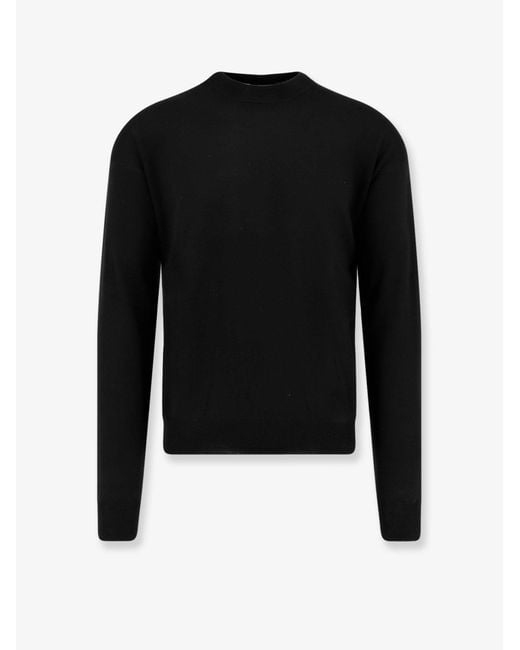 Alpha Studio Black Merino Wool Sweater for men