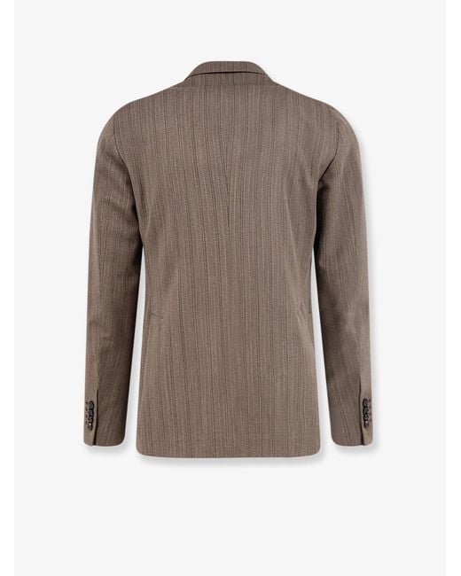 Tagliatore Gray Double-Breasted Virgin Wool Suit With Herringbone Pattern for men