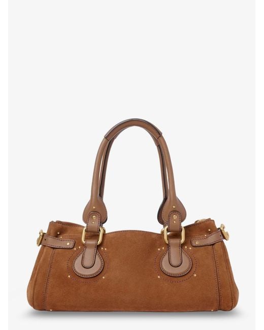 Chloé Brown Paddington Suede Shoulder Bag