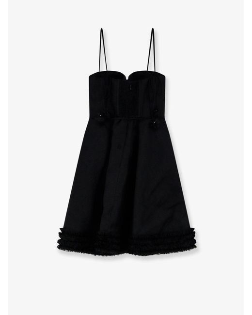 Zimmermann Black Luna Linen And Silk Blend Mini Dress
