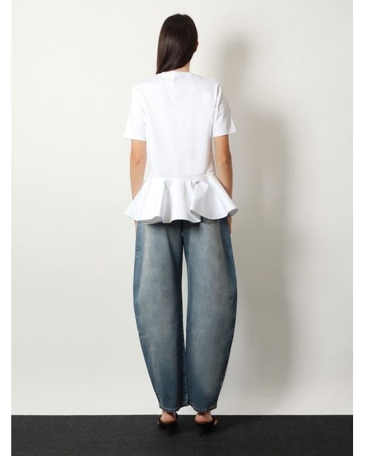 Alaïa White Crinoline Cotton Jersey T-Shirt
