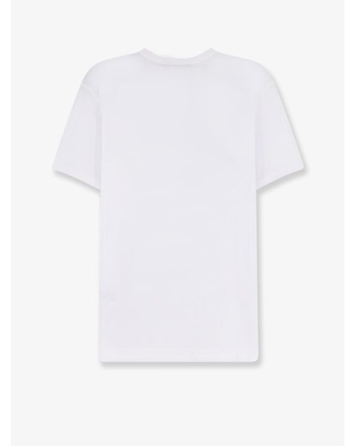 Dolce & Gabbana White Cotton T-Shirt With Patch Logo On The Front for men