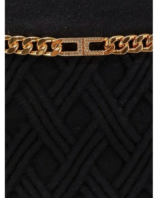 Elisabetta Franchi Black Viscose Blend Pencil Skirt