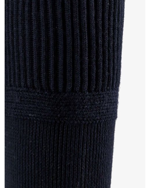 Stone Island Blue Ribbed Certified Virgin Wool Sweater for men