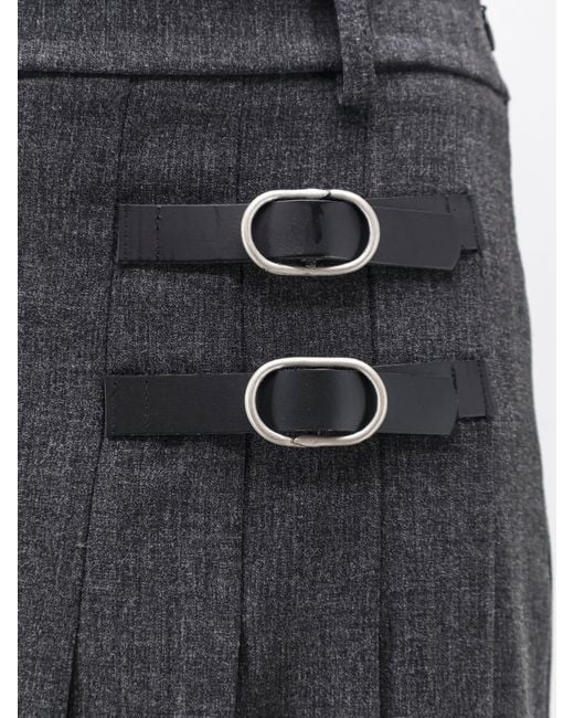 ACTUALEE Black Pleated Melange Midi Skirt