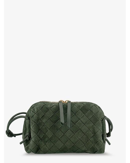Bottega Veneta Green Concert Pochette Suede Crossbody Bag