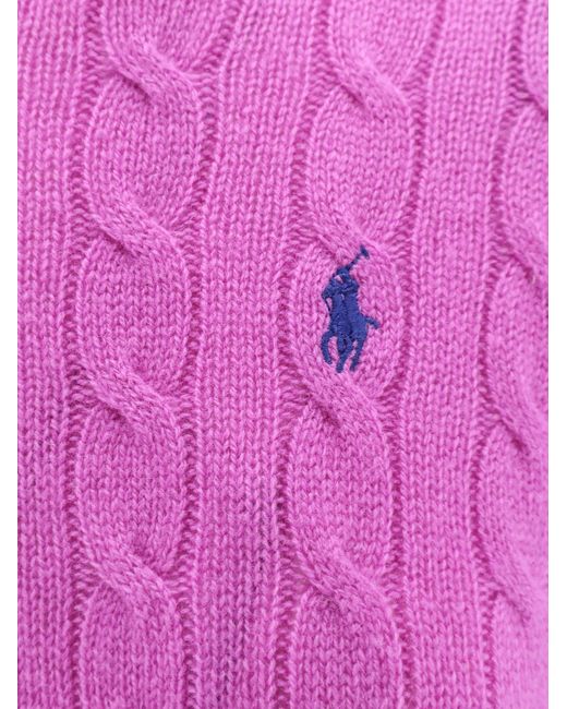 Polo Ralph Lauren Pink Wool And Cashmere Sweater