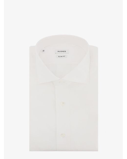 NUGNES 1920 White Cotton Shirt for men