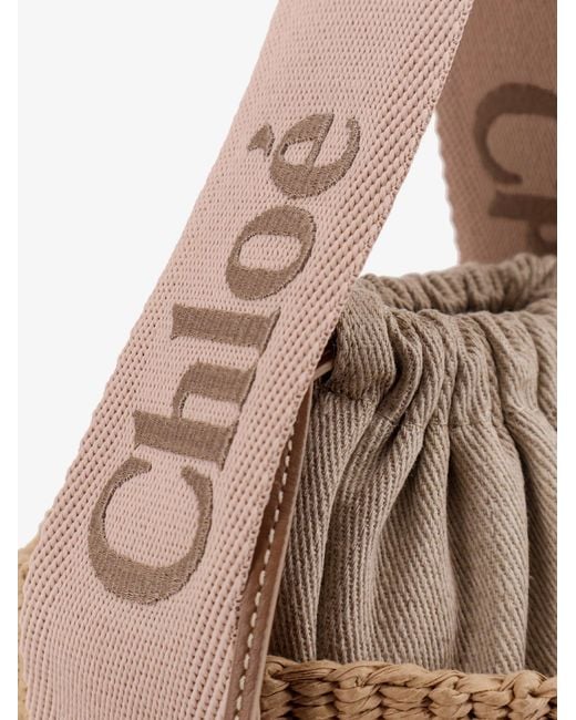 Chloé Natural Woody Raffia Bucket Bag