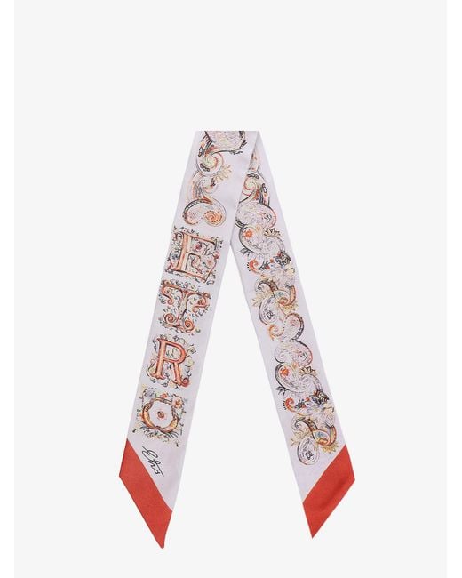 Etro White Silk Bandeau With Paisley Print