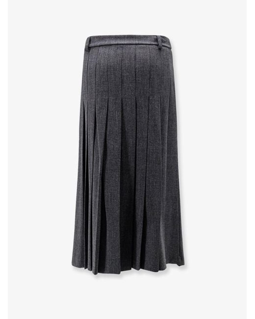 ACTUALEE Black Pleated Melange Midi Skirt