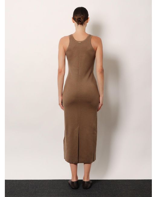 Max Mara Brown Aceri Virgin Wool Long Dress