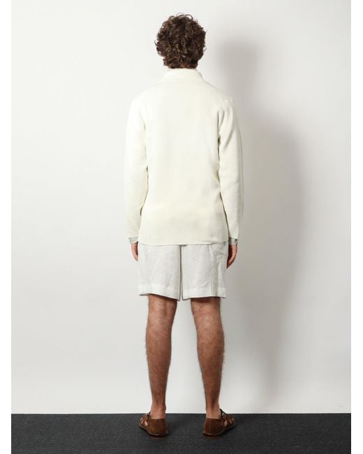 Lardini White Knitted Blazer for men