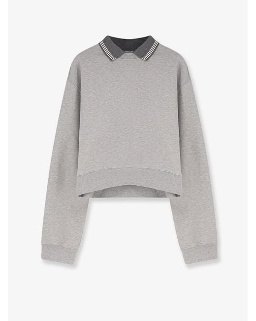 Miu Miu Gray Mélange Cotton Sweatshirt