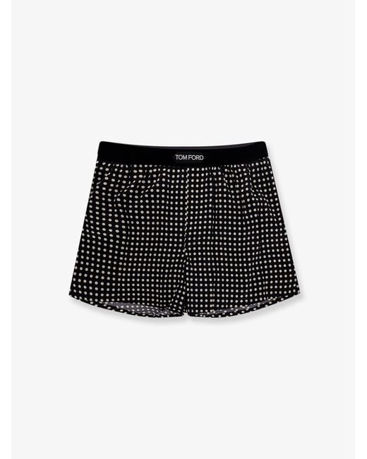 Tom Ford Black Polka-Dot Silk Underwear for men