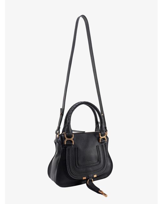 Chloé Black Marcie Small Leather Handbag With Removable Shoulder Strap