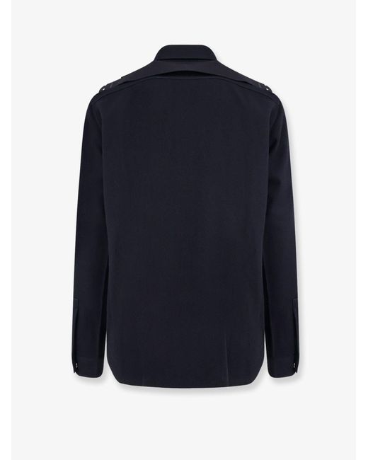 Rick Owens Blue Cotton And Wool Outershirt for men