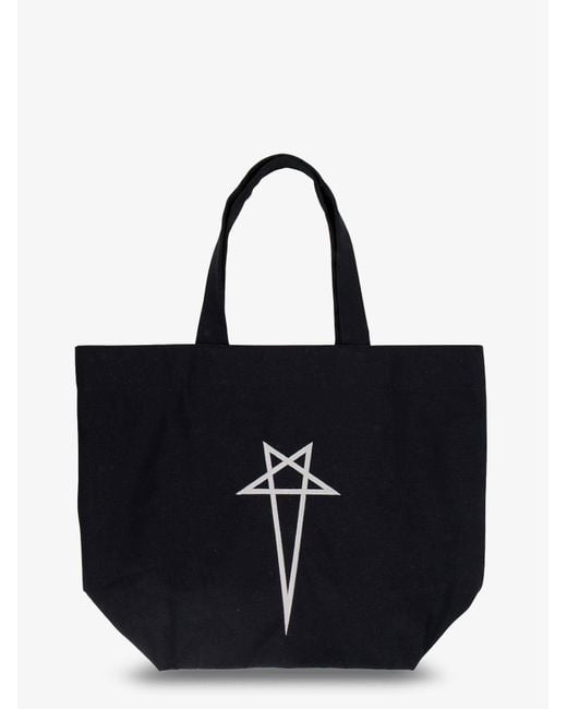 Rick Owens Black Canvas Handbag With Front Logo for men