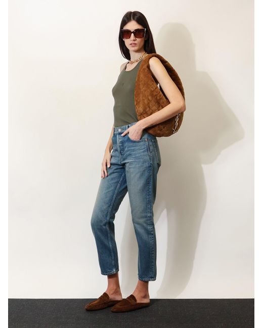 Saint Laurent Green Ribbed Cotton Top