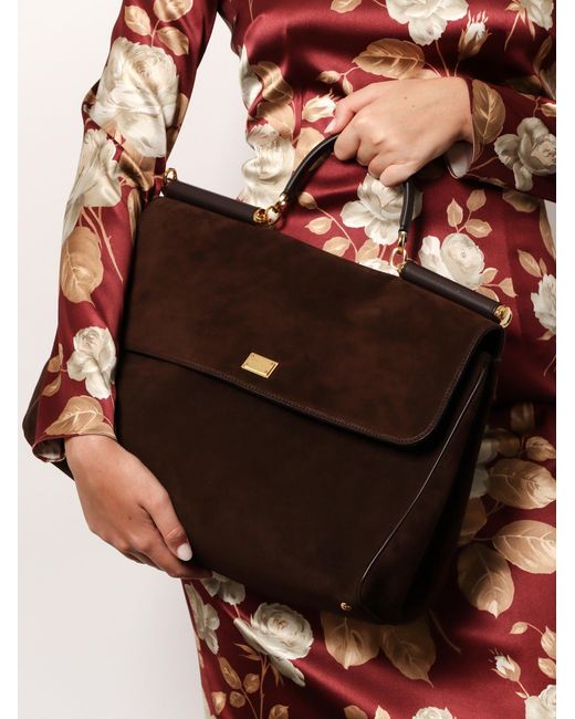 Dolce & Gabbana Brown My Sicily Suede Shoulder Bag