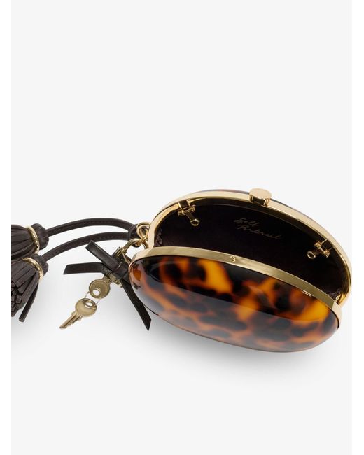 Self-Portrait Black Oval Resin Clutch Bag