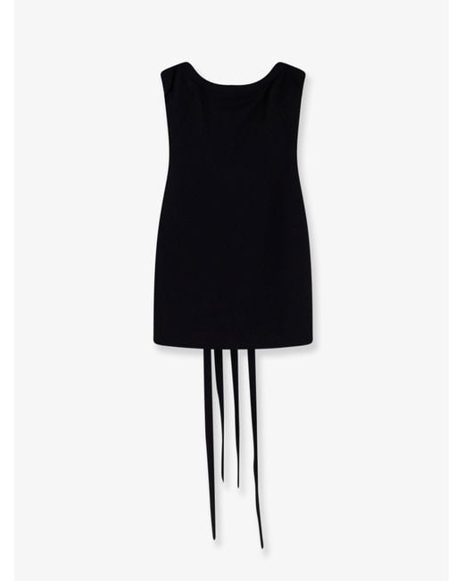 The Attico Black Viscose Blend Mini Dress