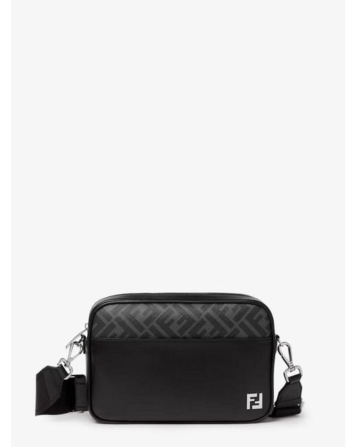 Fendi Black Camera Case Squared Ff Crossbody Bag for men