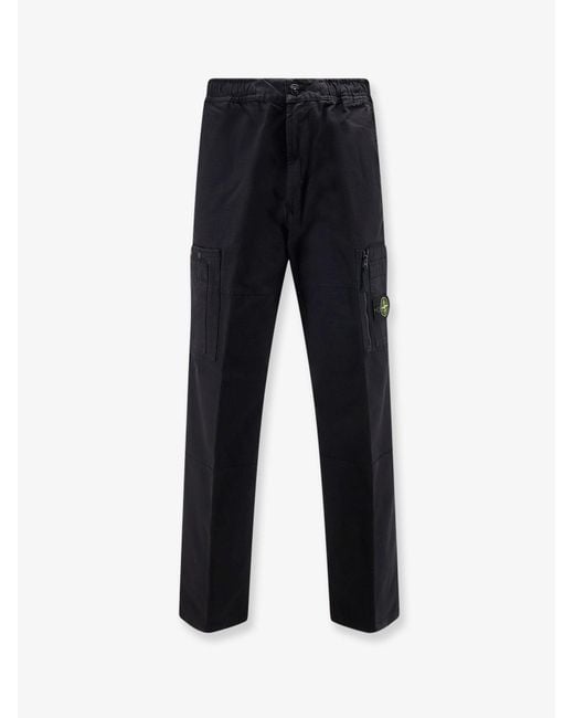 Stone Island Blue Organic Cotton Trousers for men