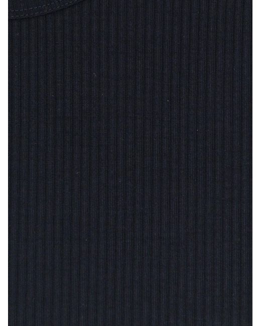 Max Mara Blue Mxmsalmone Lyocell And Silk T-Shirt