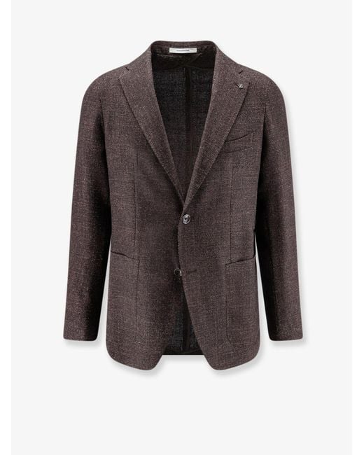 Tagliatore Brown Virgin Wool And Silk Blazer for men