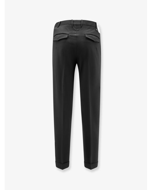 PT Torino Black Style Master Fit Stretch Wool Trousers for men