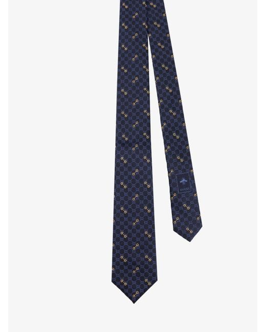 Gucci Blue Silk Morset Tie for men