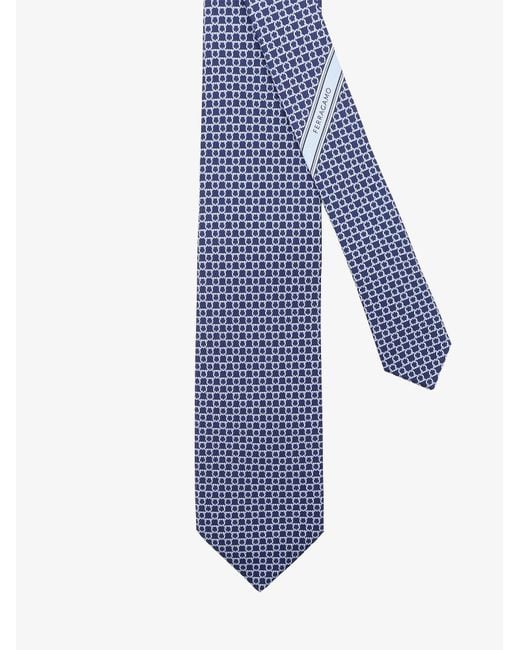 Ferragamo Blue Carato Silk Tie for men