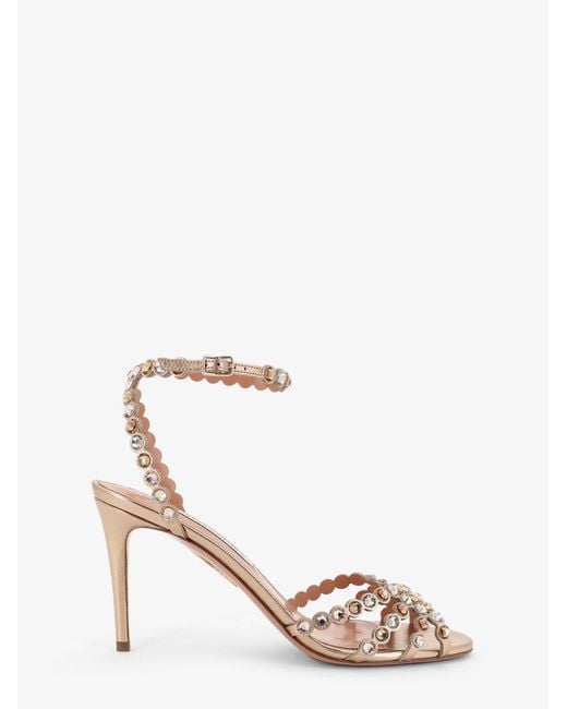 Aquazzura White Tequila Sandals With Crystal Detail