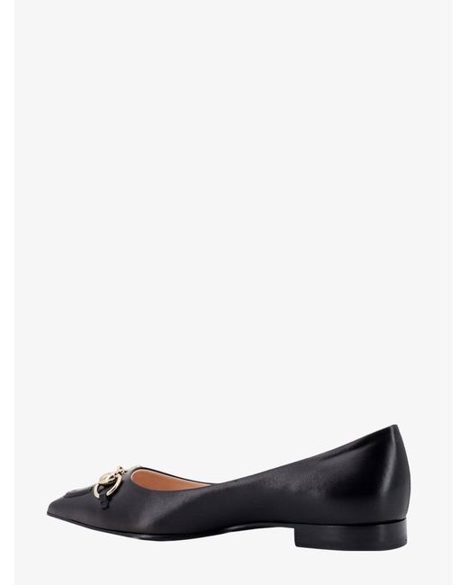 Gucci Black 15Mm Leather Ballet Flats W/ Horsebit