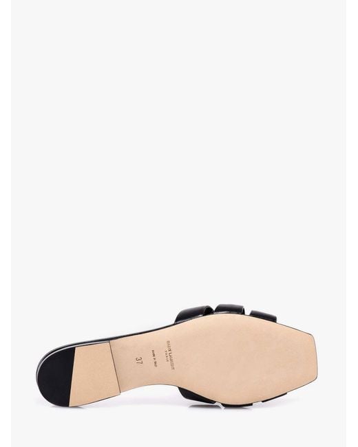 Saint Laurent Black Tribute 05 Leather Nu Pieds Flat Sandals